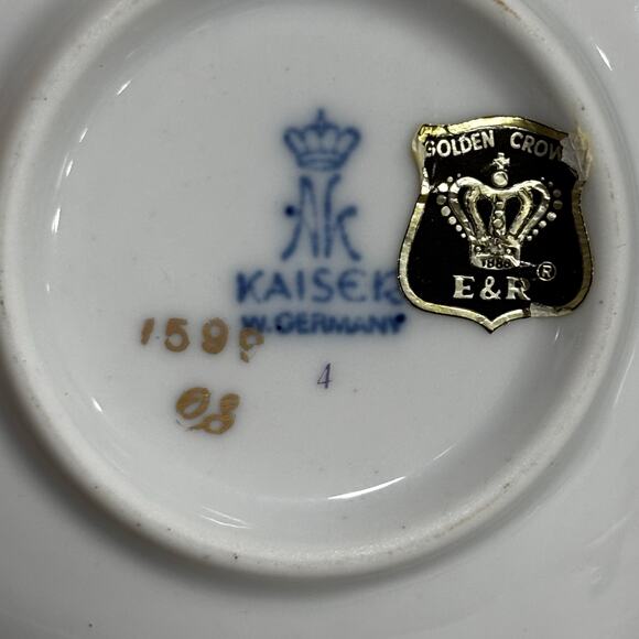 Vintage Kaiser W Germany porcelain plates miniature trays set of 5 fruit & nut - Picture 4 of 10